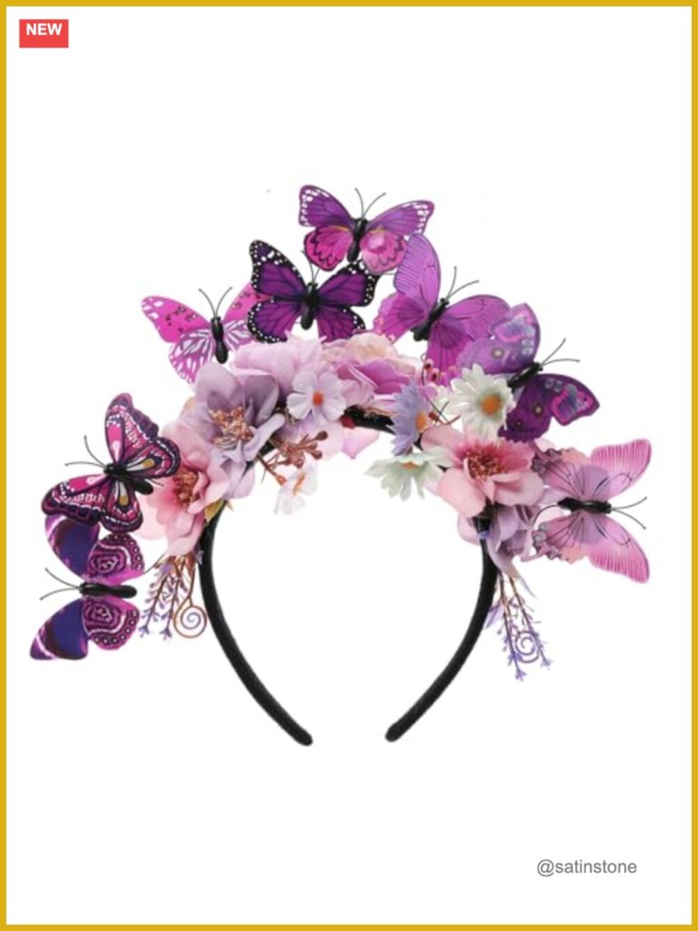 Floral Butterfly Headband Tea Party Derby Fascinator Costume